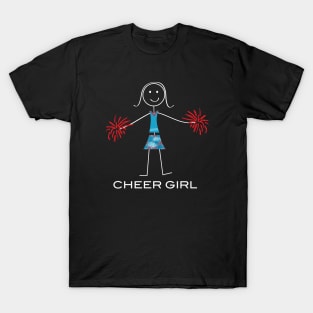 Funny Womens Cheer Girl Illustration T-Shirt